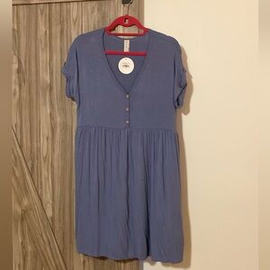 Blue Short Empire Waist Dress - Bump Friendly - NWT